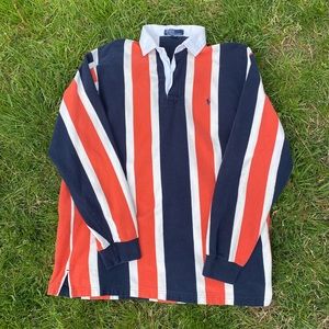VINTAGE Polo Ralph Lauren long sleeve vertical striped polo